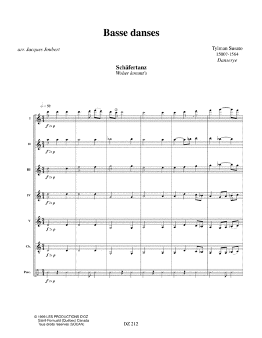 Basse danses Guitar Ensemble scores gallery preview page 3