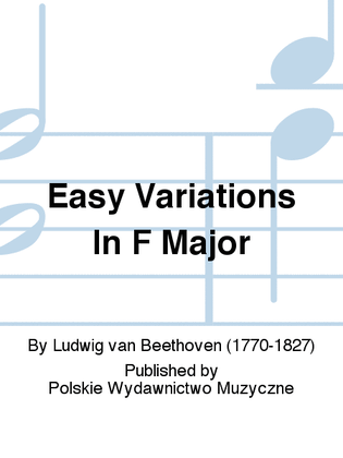 Book cover for Easy Variations In F Major