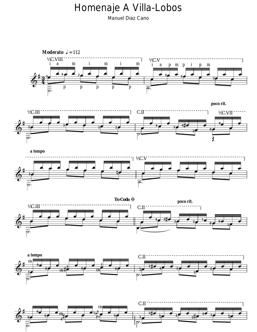 Homenaje A Villa-Lobos Acoustic Guitar scores gallery preview page 1