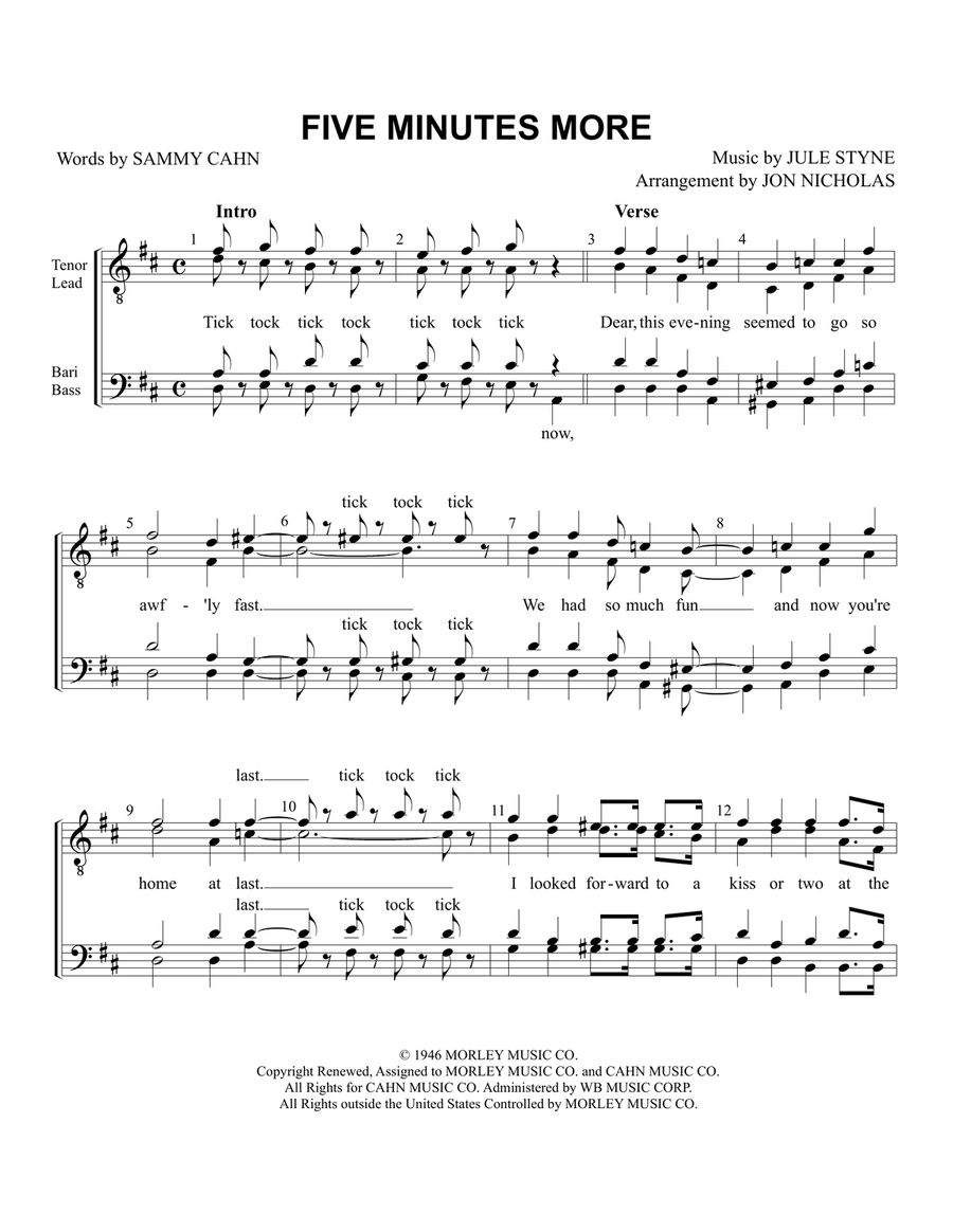 Five Minutes More TTBB scores gallery preview page 1