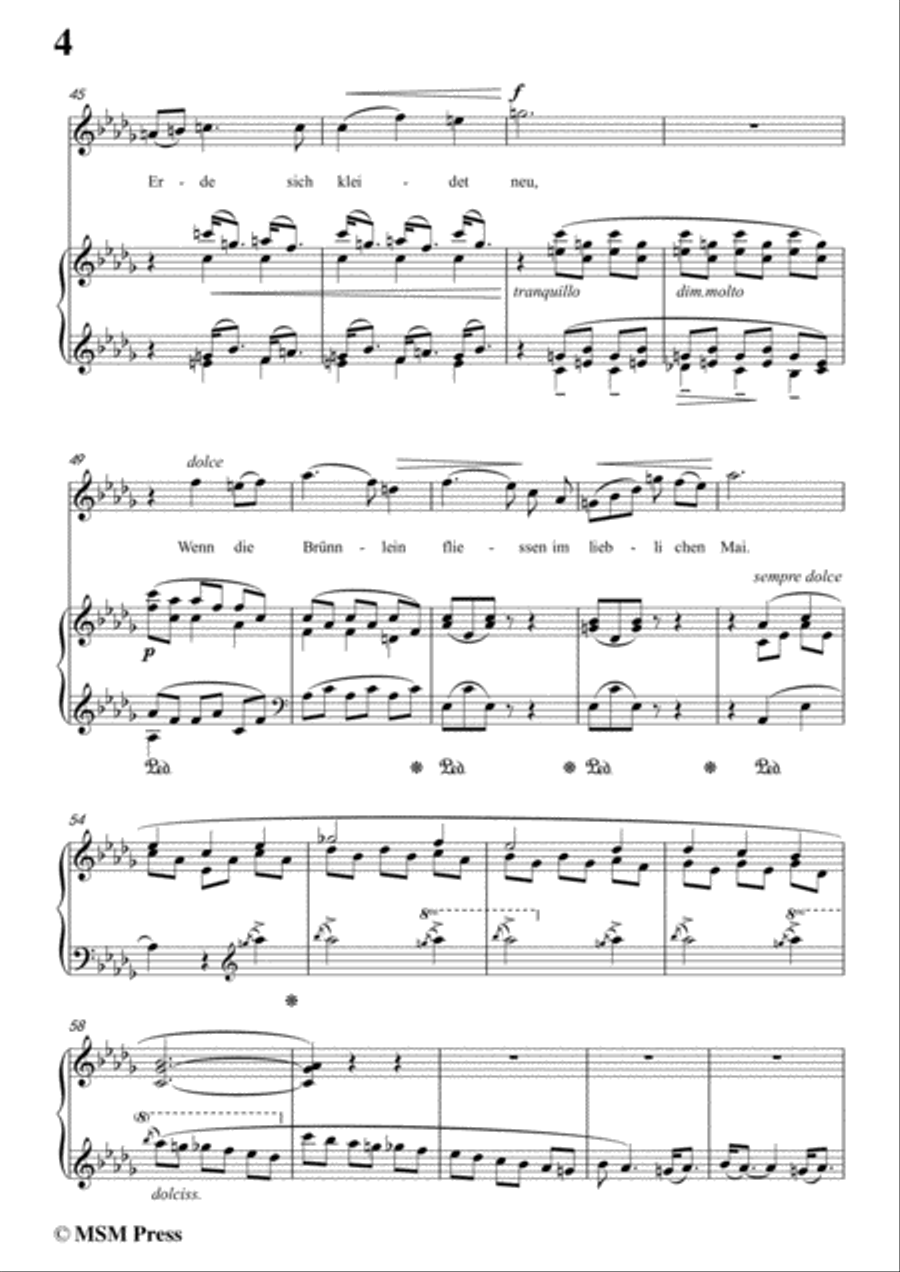 Liszt-Der hirt in D flat Major,for Voice and Piano Voice Solo scores gallery preview page 6