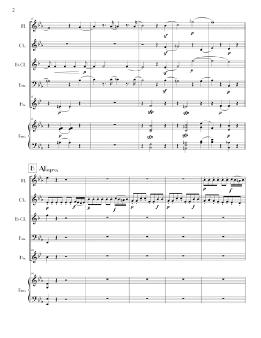 Overture to The Magic Flute (Die Zauberflöte), K. 620 Small Ensemble scores gallery preview page 3