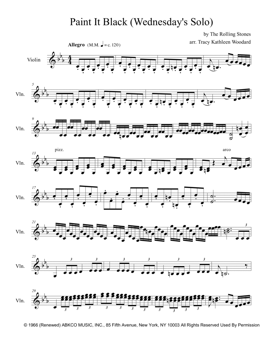 Paint It, Black Violin Solo scores gallery preview page 1