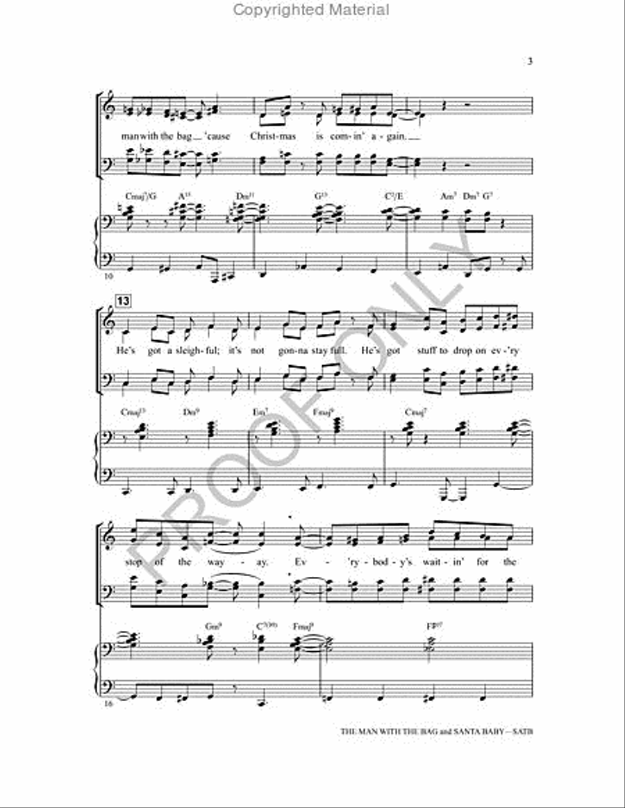 The Man With The Bag And Santa Baby 4-Part scores gallery preview page 3