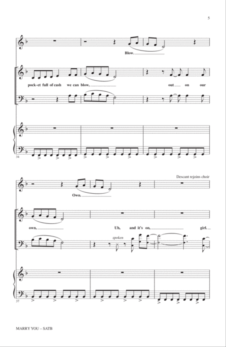 Marry You 4-Part scores gallery preview page 4