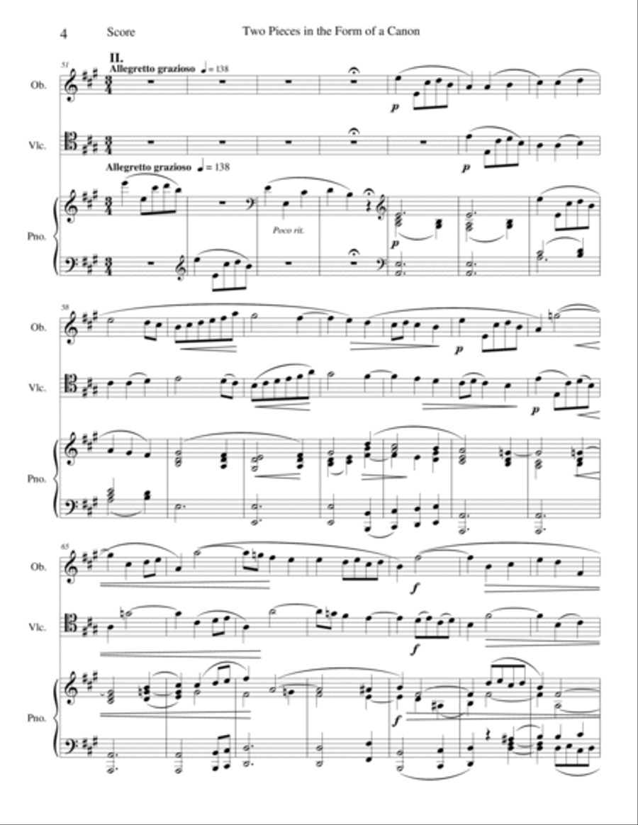Two Pieces in the Form of a Canon Oboe scores gallery preview page 4