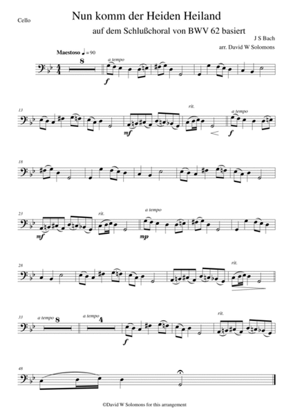 Nun komm, der Heiden Heiland - for choir, oboe, cor anglais and string quartet image number null