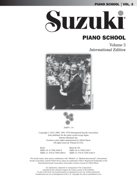 Suzuki Piano School, Volume 3