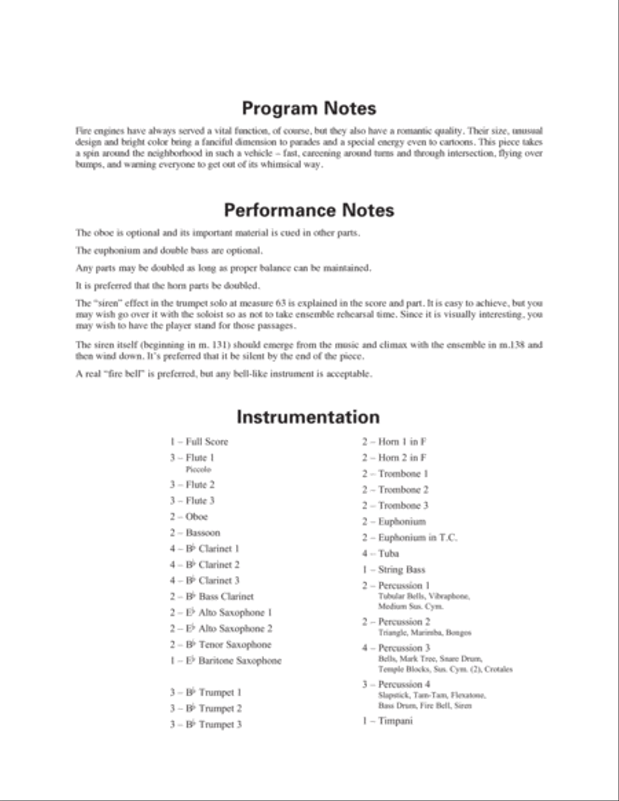 On Fire! (Wild Ride on a Fire Engine) - Conductor Score (Full Score) Concert Band scores gallery preview page 2