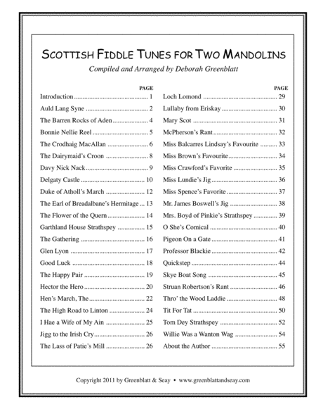 Scottish Fiddle Tunes for Two Mandolins