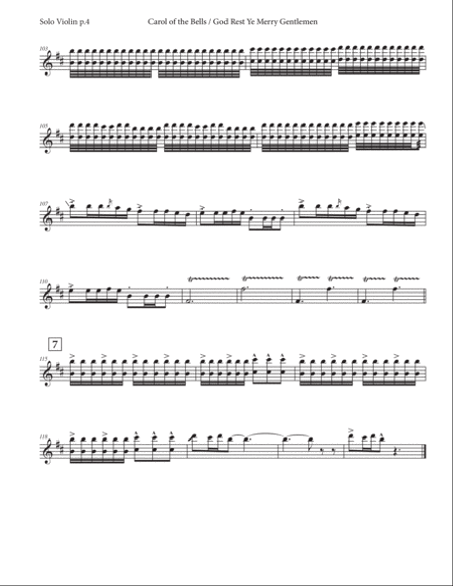 Carol of the Bells - Violin Violin Solo scores gallery preview page 5
