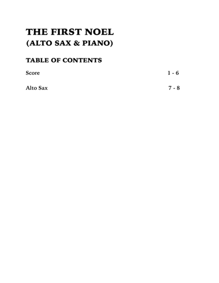 The First Noel (Alto Sax and Piano) image number null