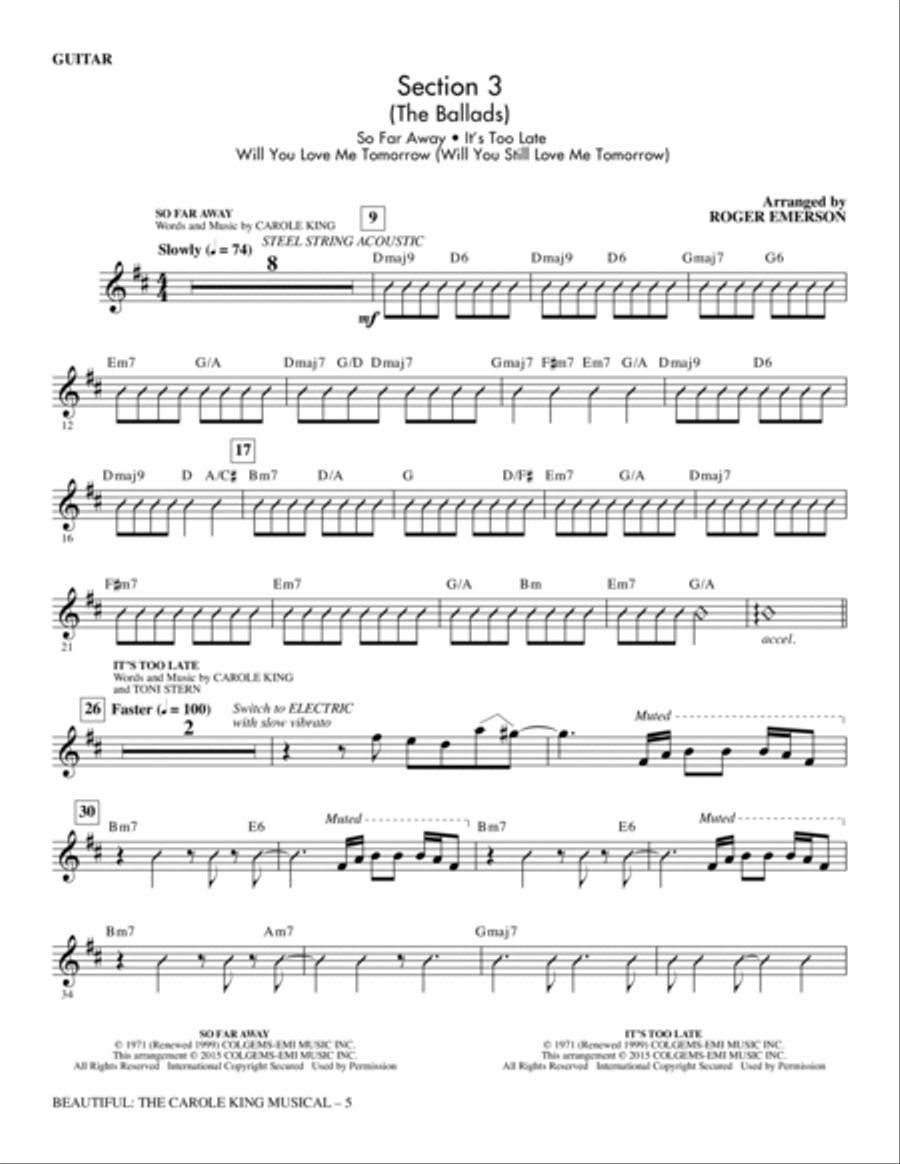Beautiful: The Carole King Musical (Choral Selections) - Guitar Choir scores gallery preview page 5
