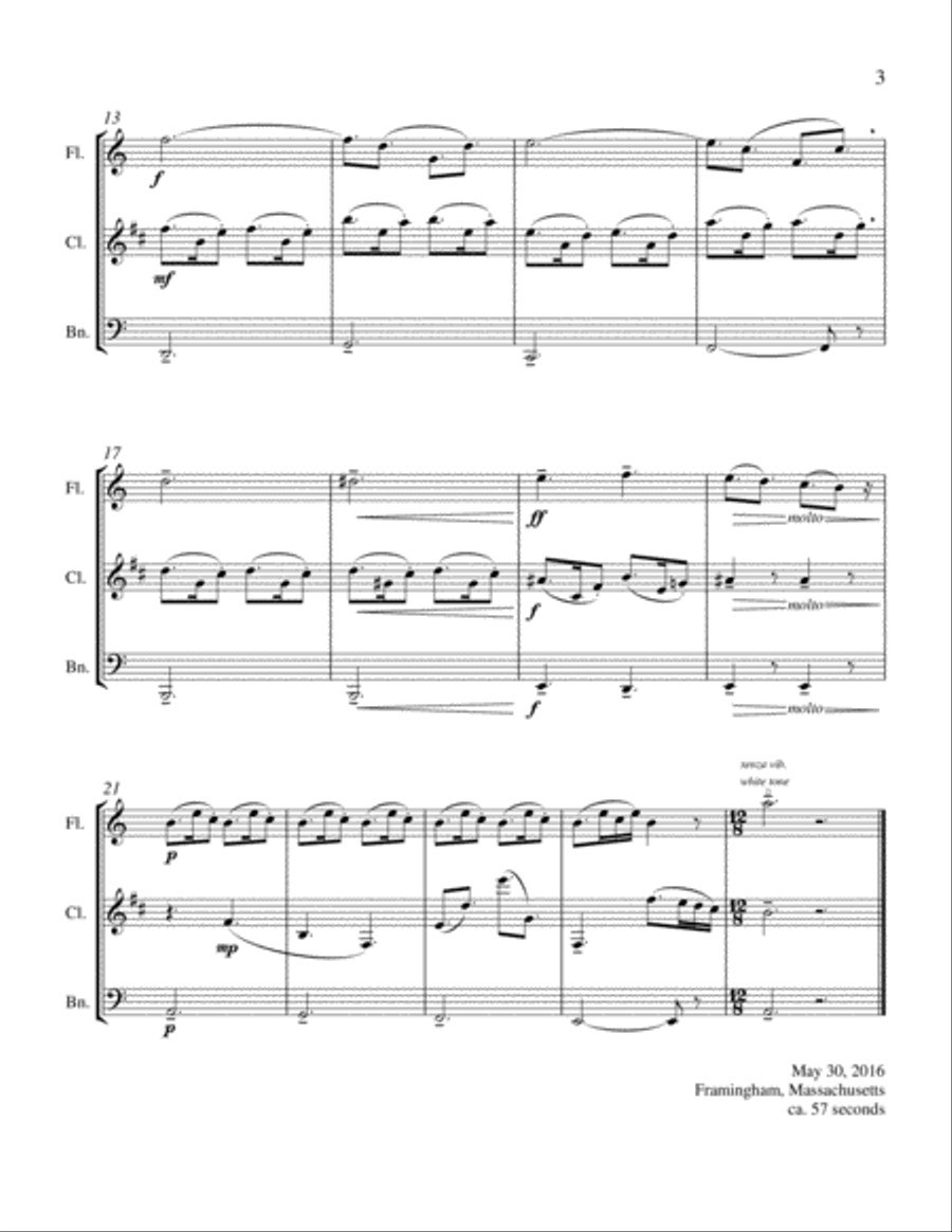 Berceuse for Flute, Clarinet, and Bassoon Woodwind Trio scores gallery preview page 3
