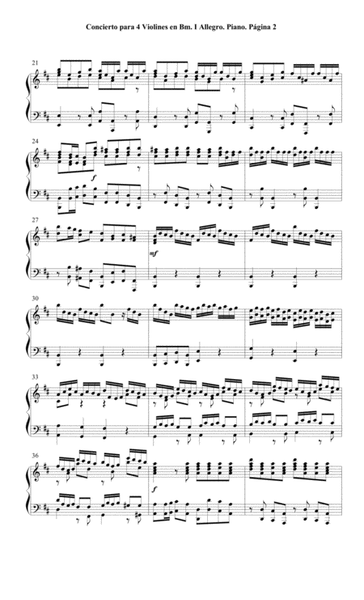 Concierto para 4 violines en Bm - Vivaldi Piano Solo - I Allegro image number null