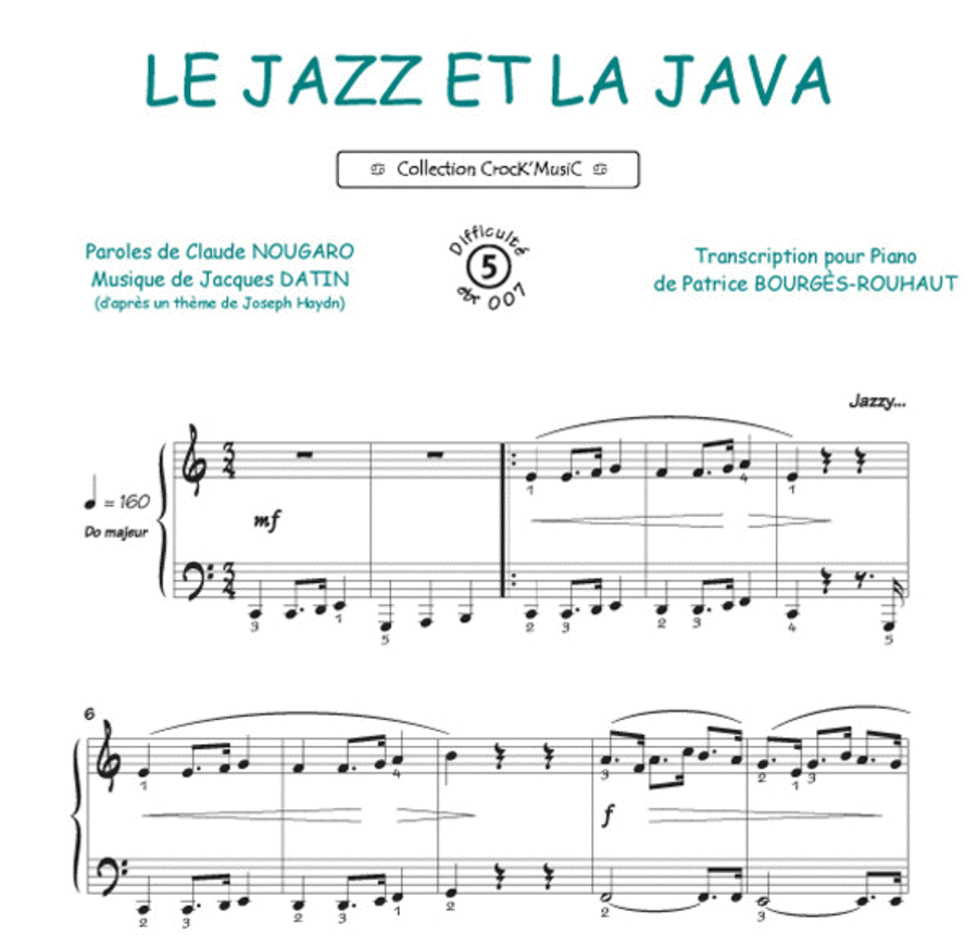 Le jazz et la java (Collection CrocK'MusiC) Piano Solo scores gallery preview page 1