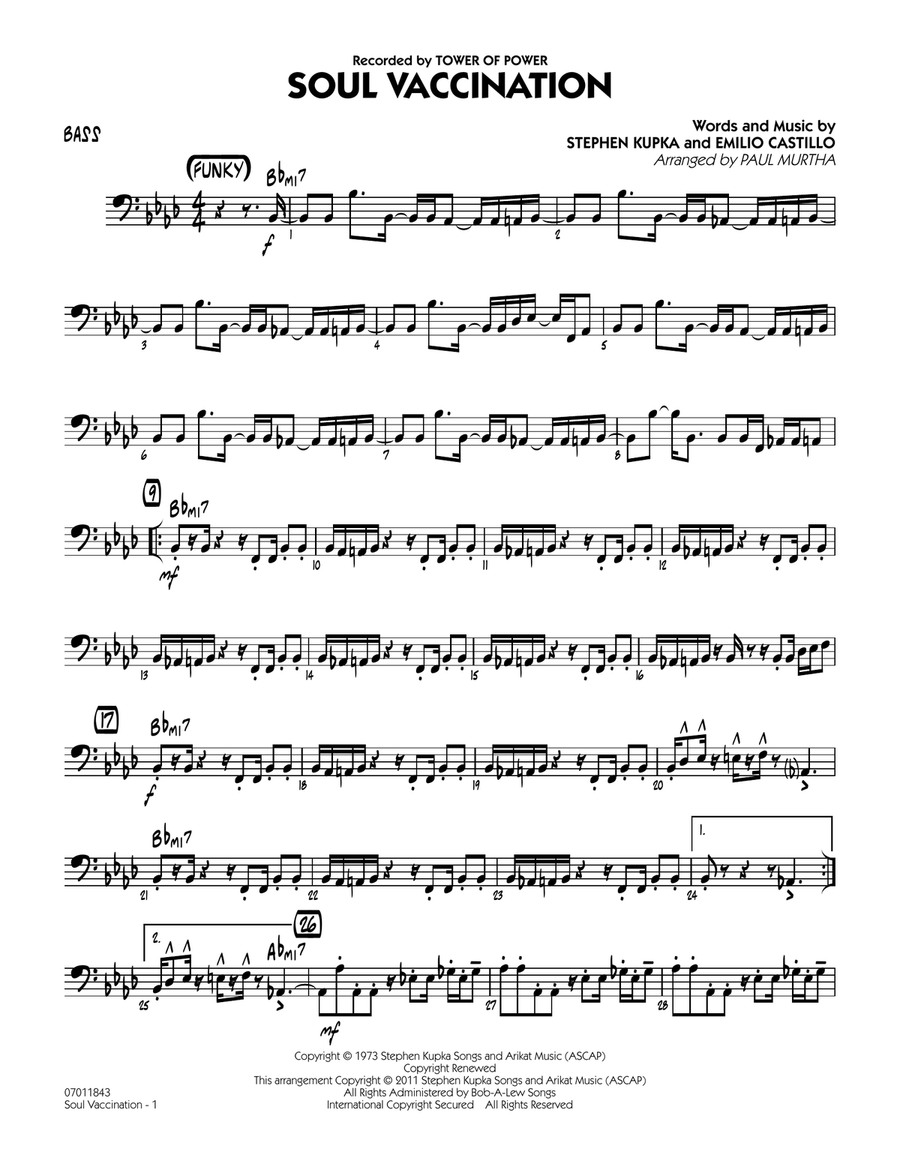 Soul Vaccination - Bass Jazz Ensemble scores gallery preview page 1