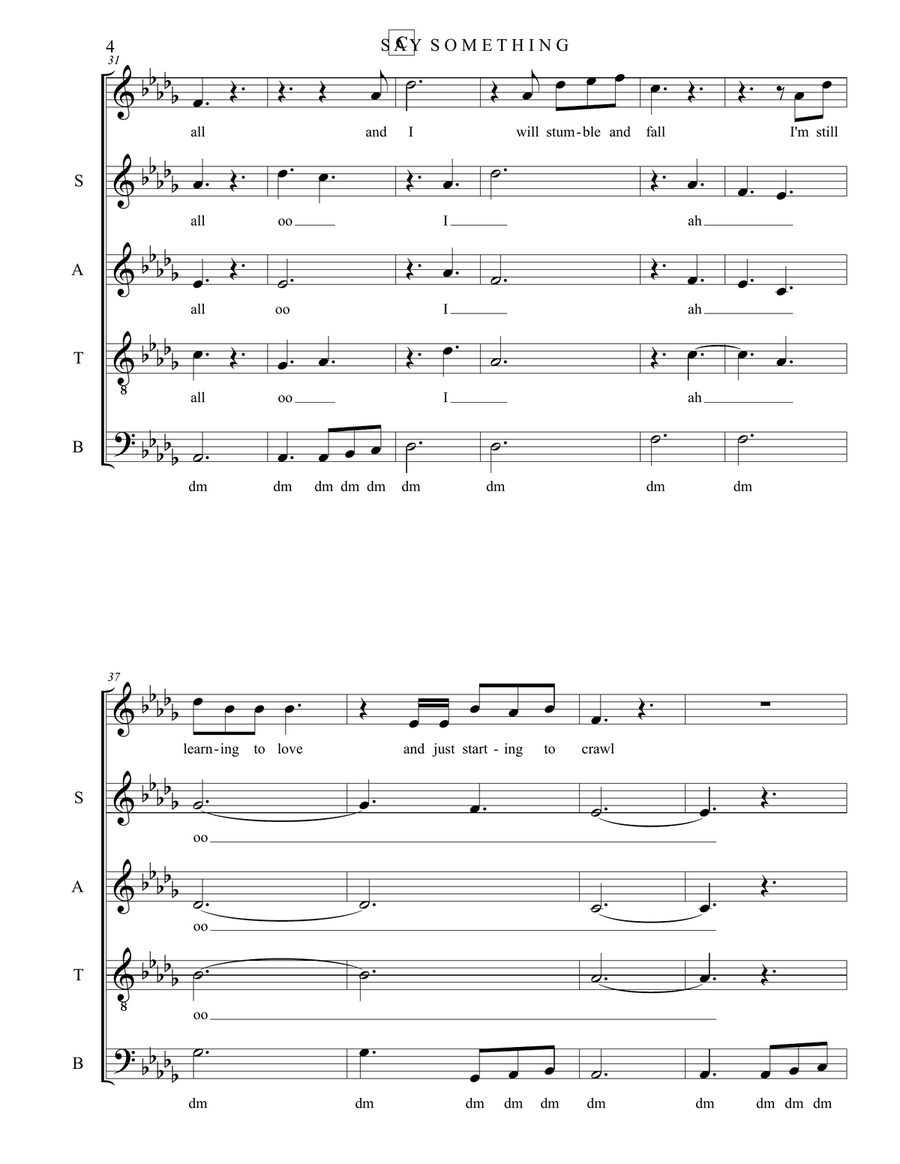 Say Something Say Something 4-Part scores gallery preview page 4