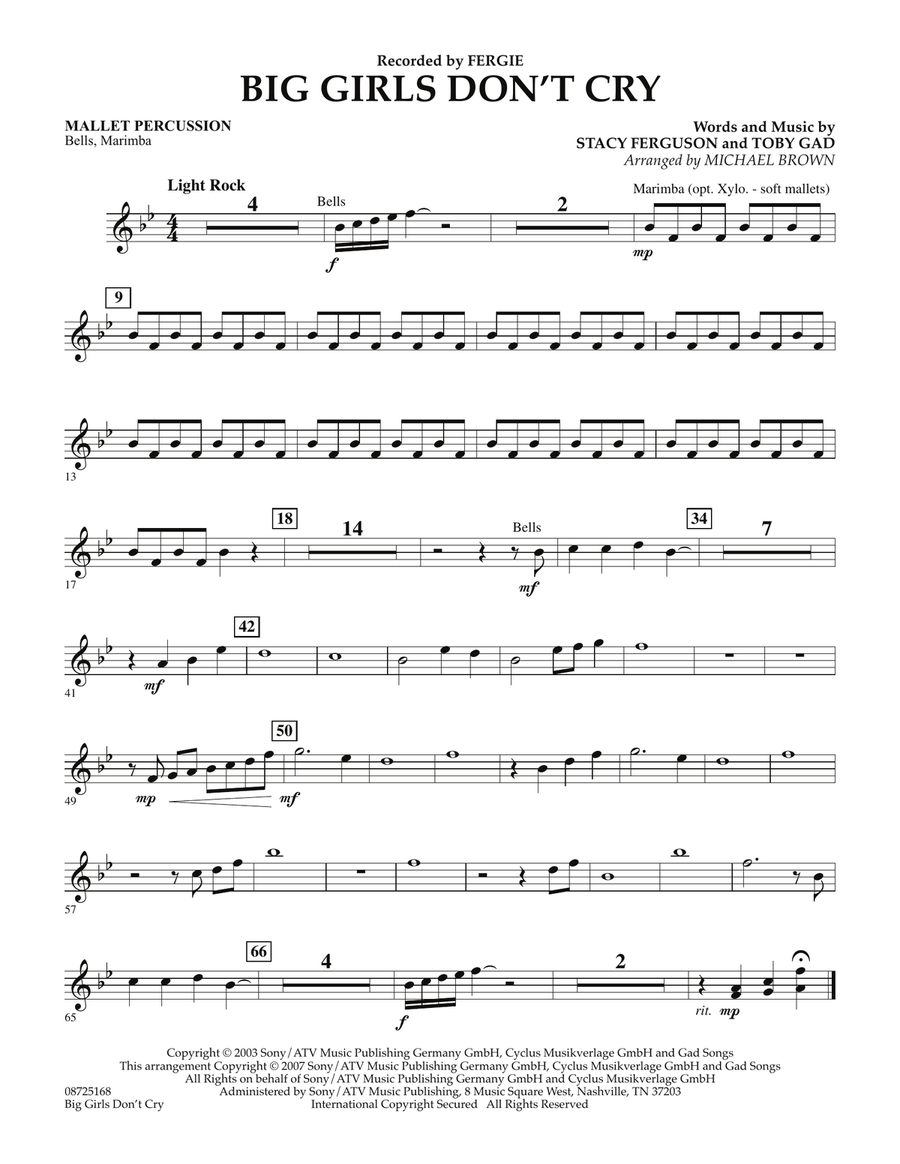 Big Girls Don't Cry - Mallet Percussion