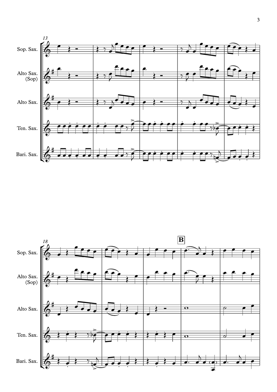 Shake It Off Saxophone Quartet scores gallery preview page 3
