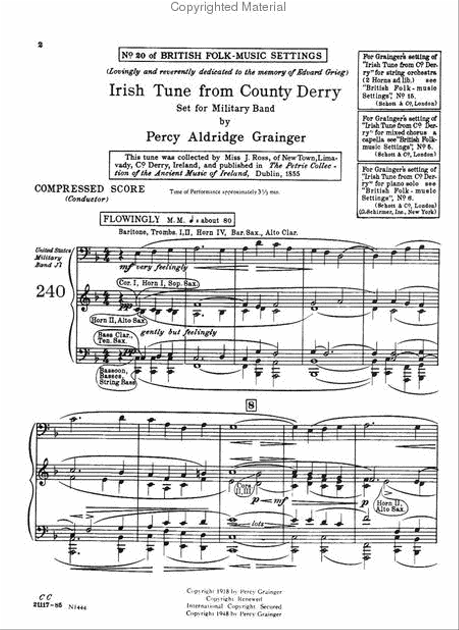 Irish Tune from County Derry and Shepherd's Hey Concert Band scores gallery preview page 2