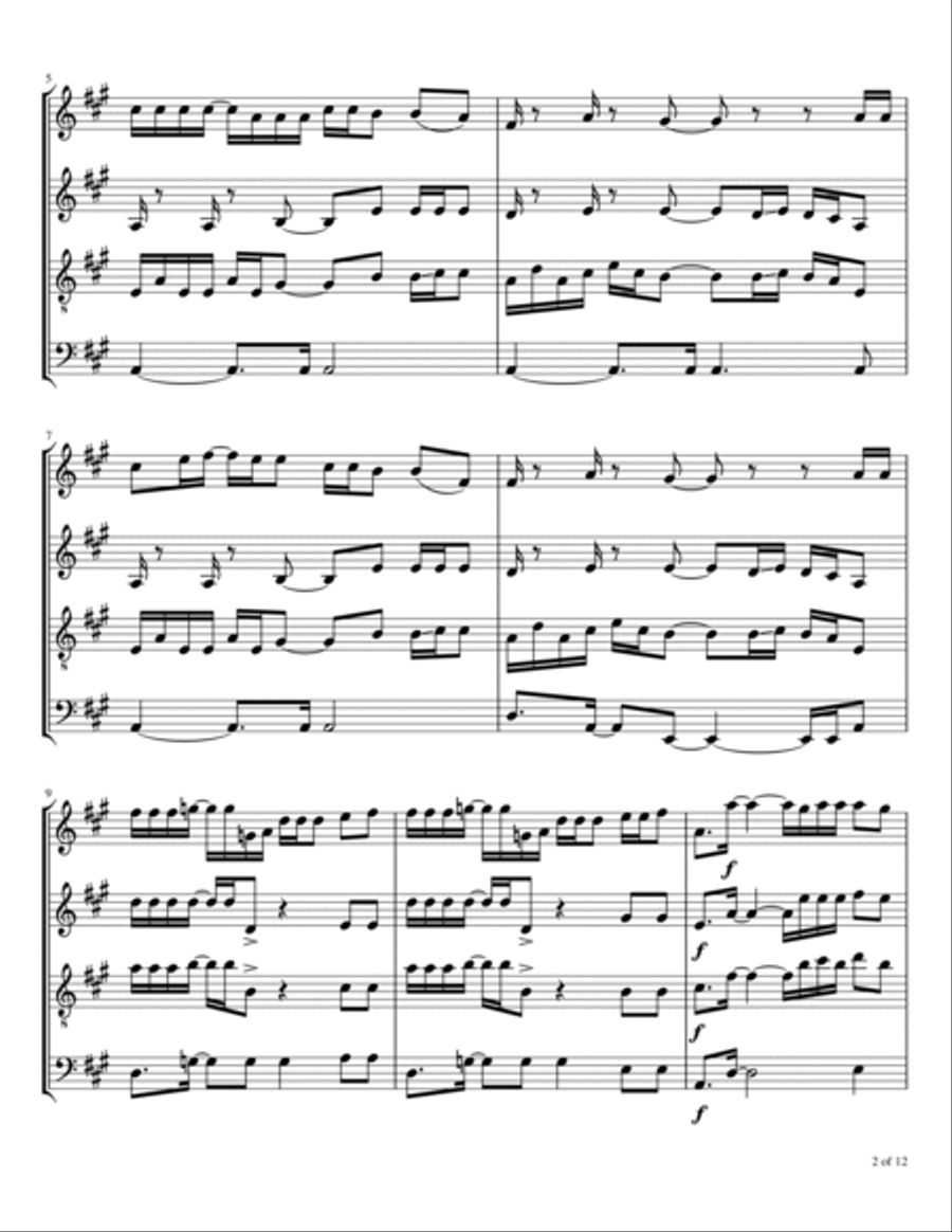 So High (rock Me Baby And Roll Me Away) Woodwind Quartet scores gallery preview page 3