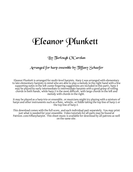 Eleanor Plunkett for Celtic Harp Trio/Ensemble