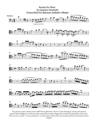 Donizetti Sonata for Bassoon