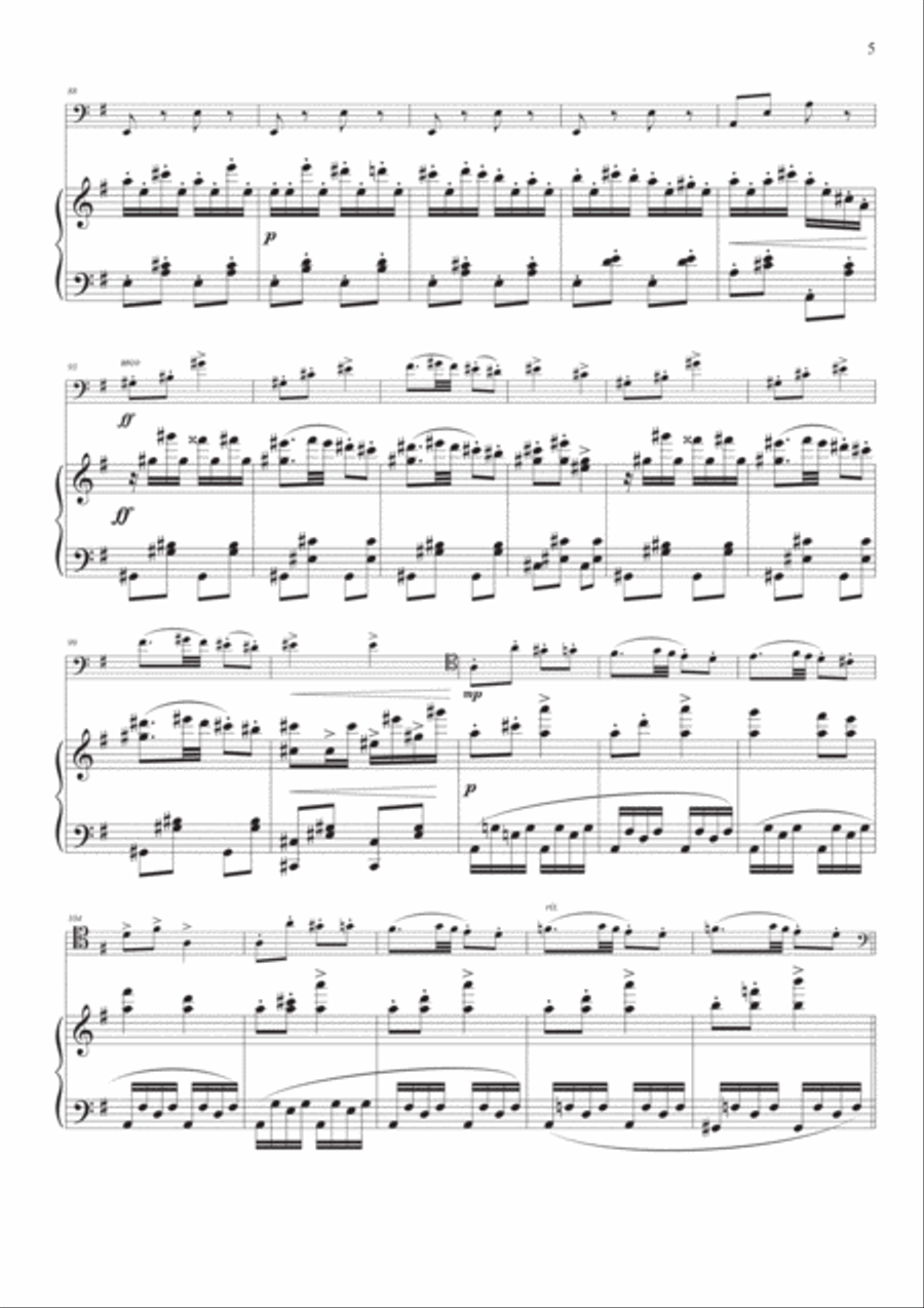 Slavonic Dance Op. 46 No. 2 for Double Bass and Piano Double Bass scores gallery preview page 5