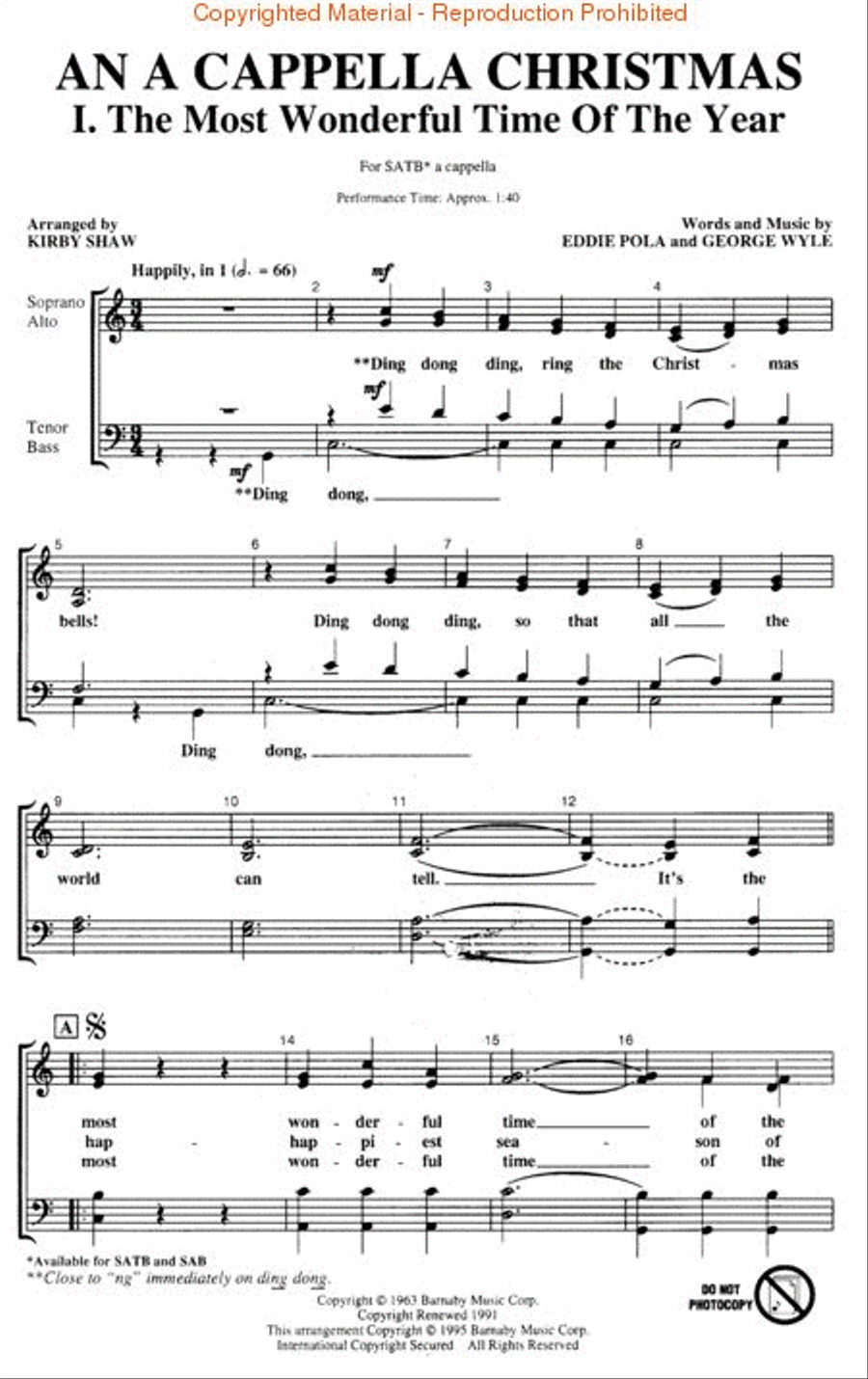 An A Cappella Christmas 4-Part scores gallery preview page 2