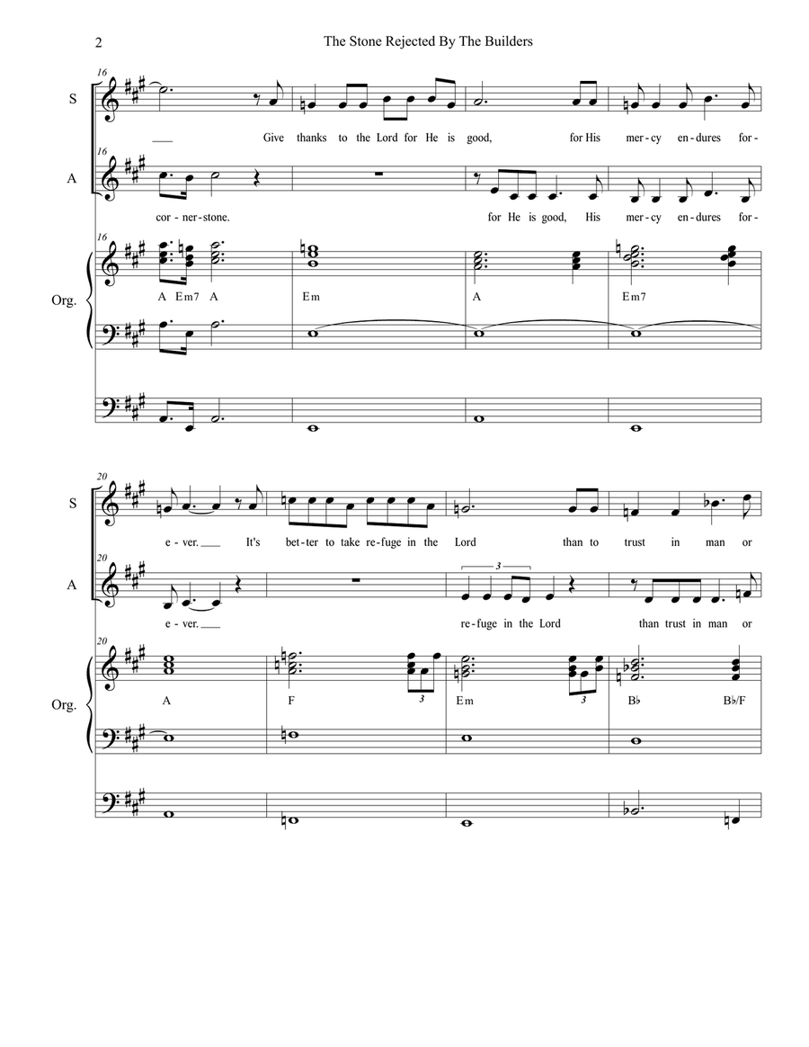 The Stone Rejected By The Builders (2-part choir - (SA) SA scores gallery preview page 2