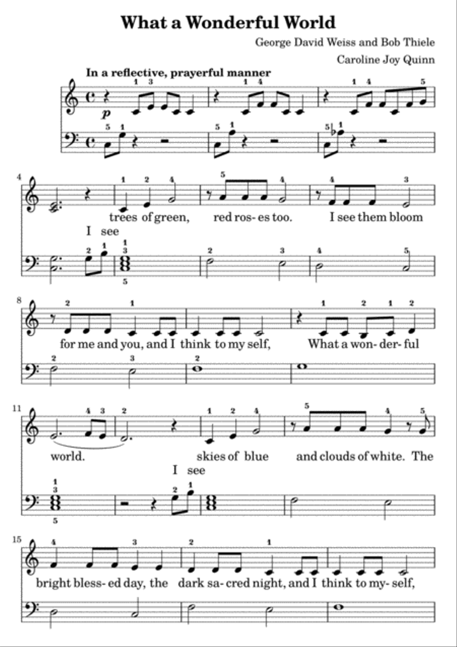 What A Wonderful World What A Wonderful World Voice scores gallery preview page 1