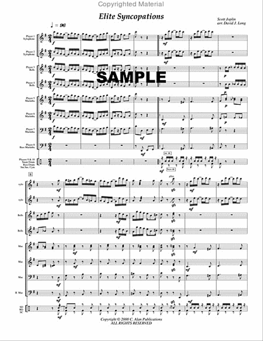 Elite Syncopations (percussion ensemble score only) Percussion Ensemble scores gallery preview page 3