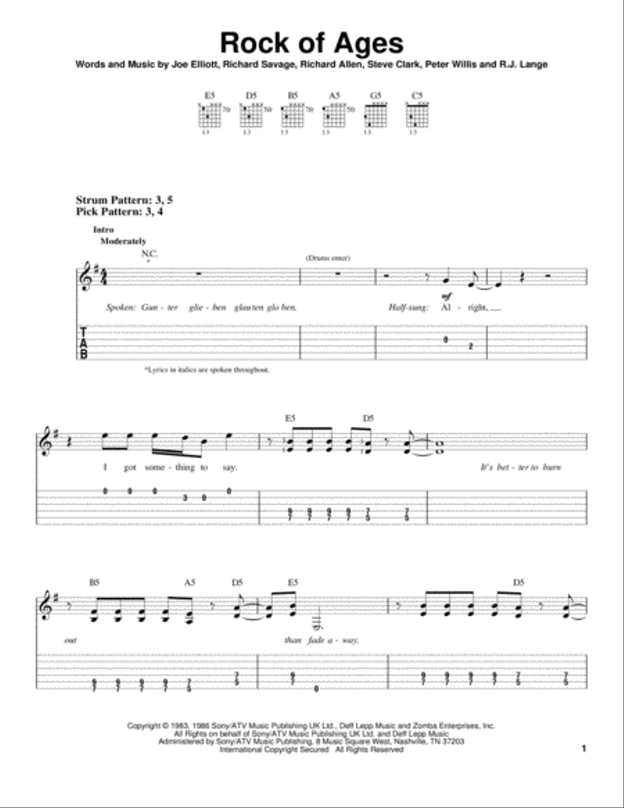 Rock Of Ages Acoustic Guitar scores gallery preview page 1
