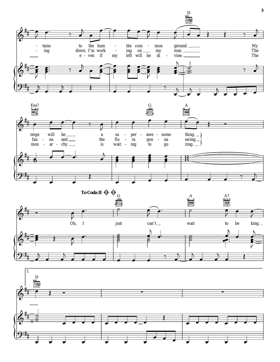 I Just Can't Wait To Be King (from The Lion King) Guitar scores gallery preview page 3