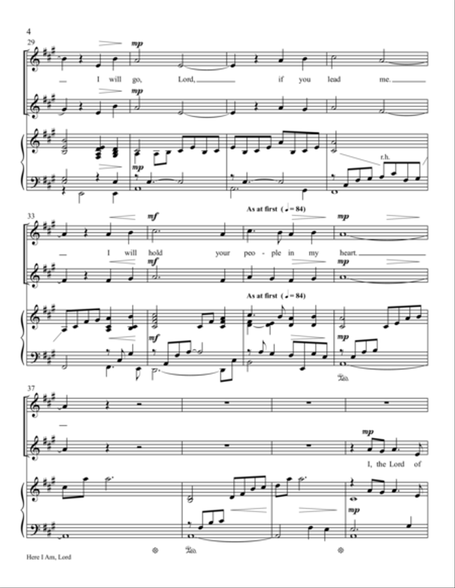 Here I Am, Lord Choir scores gallery preview page 4