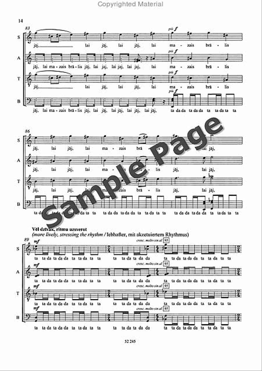Ziles Zina: The Tomtit's Message SSAATTBB scores gallery preview page 15