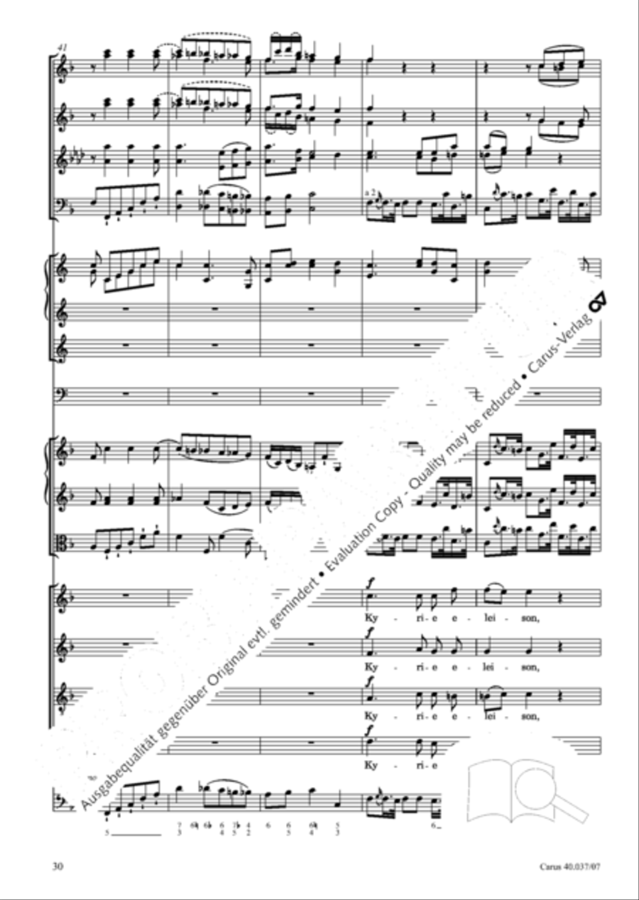 Kyrie in D minor 4-Part scores gallery preview page 31