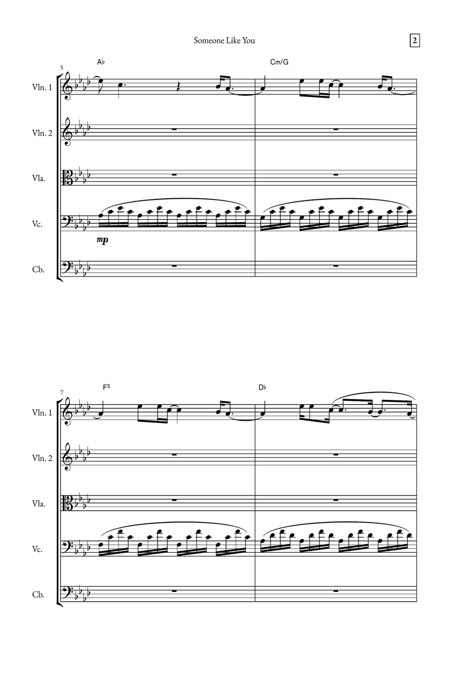 Someone Like You String Quintet scores gallery preview page 2