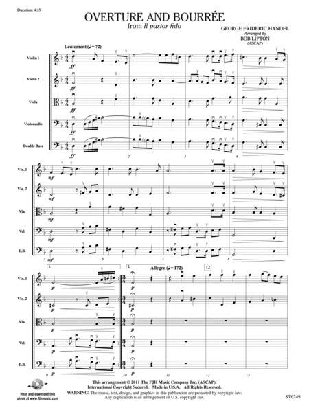 Overture and Bourree: Score