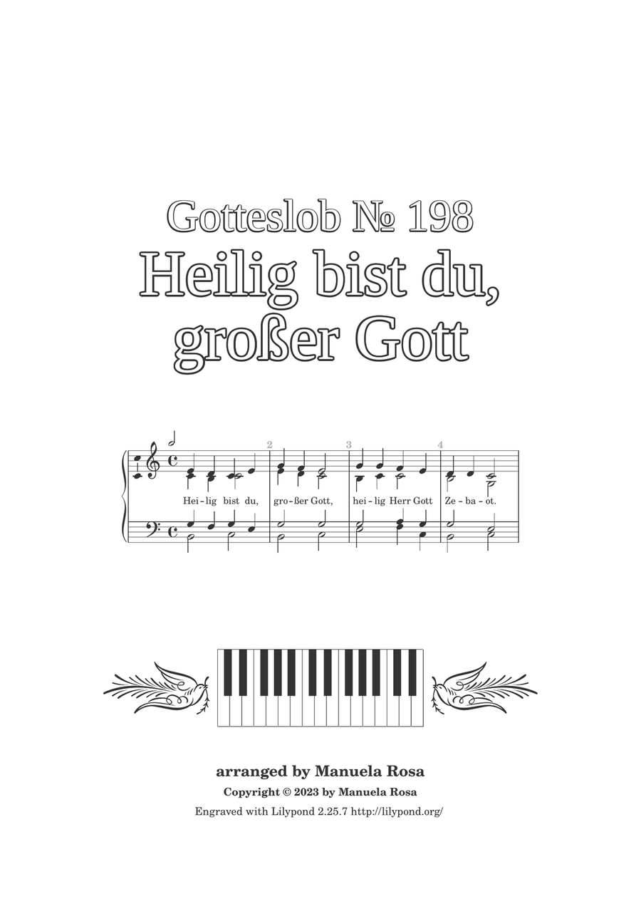 Heilig bist du, großer Gott (D-Dur, Gotteslob 198) Piano Method scores gallery preview page 2