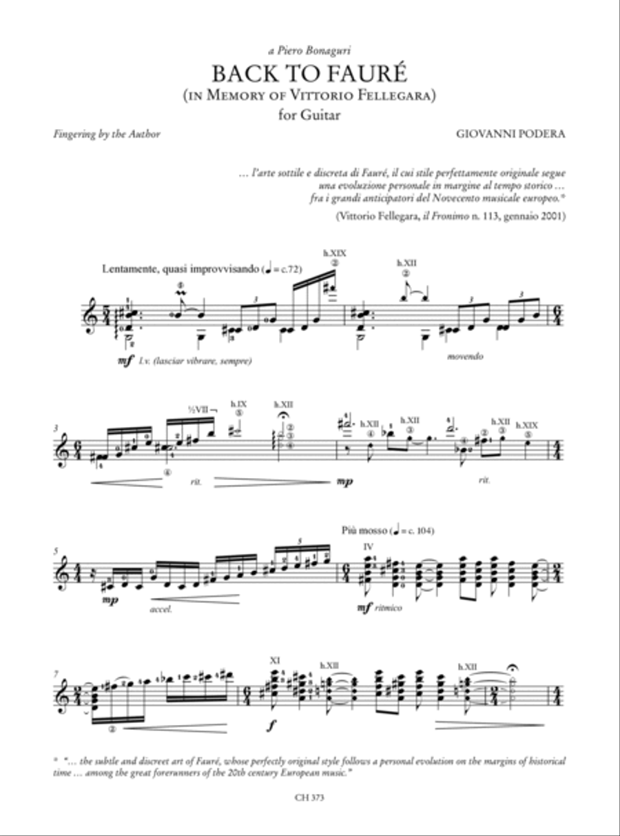 Homage to Vittorio Fellegara. An Anthology of Contemporary Music for Guitar (Arnoldi, Campodonico, Cattaneo, Dozza, Ferri, Molino, Pelis, Podera, Rota, Talmelli). Preface by Renzo Cresti Acoustic Guitar scores gallery preview page 9