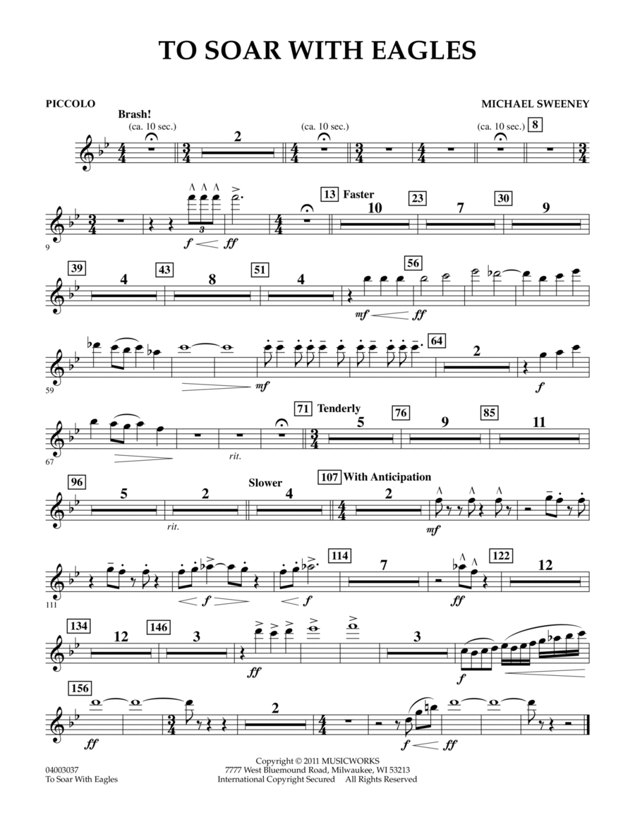 To Soar With Eagles - Piccolo Concert Band scores gallery preview page 1