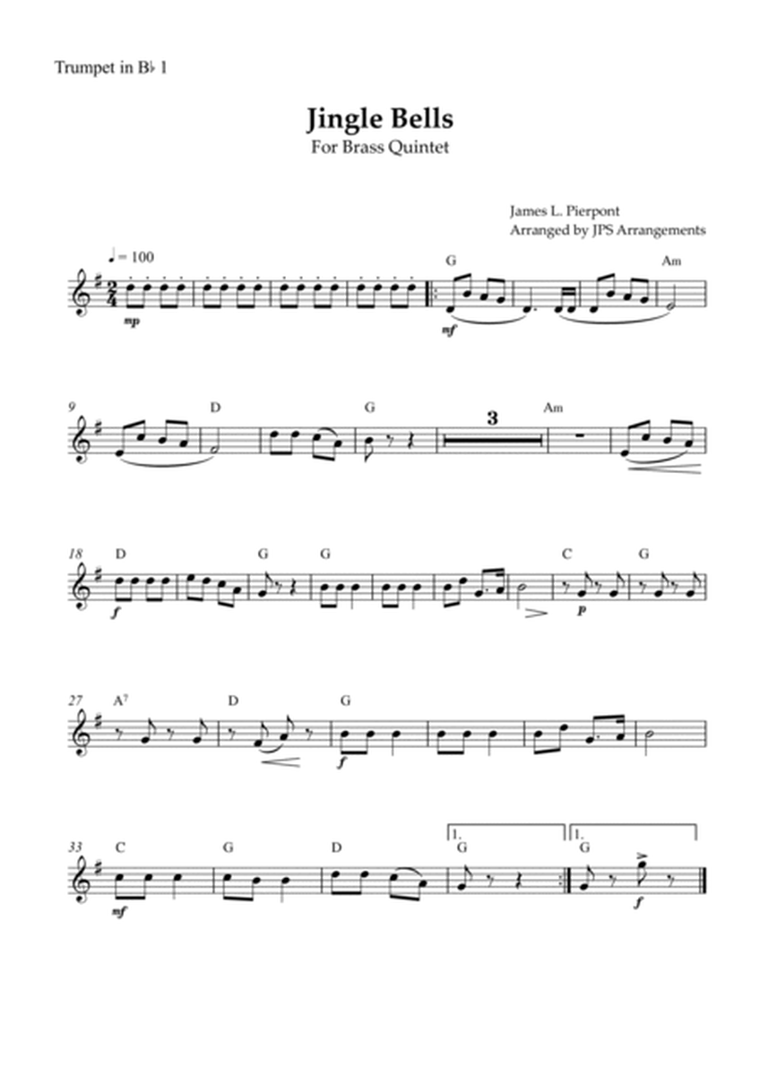 Jingle Bells for Brass Quintet in F major image number null