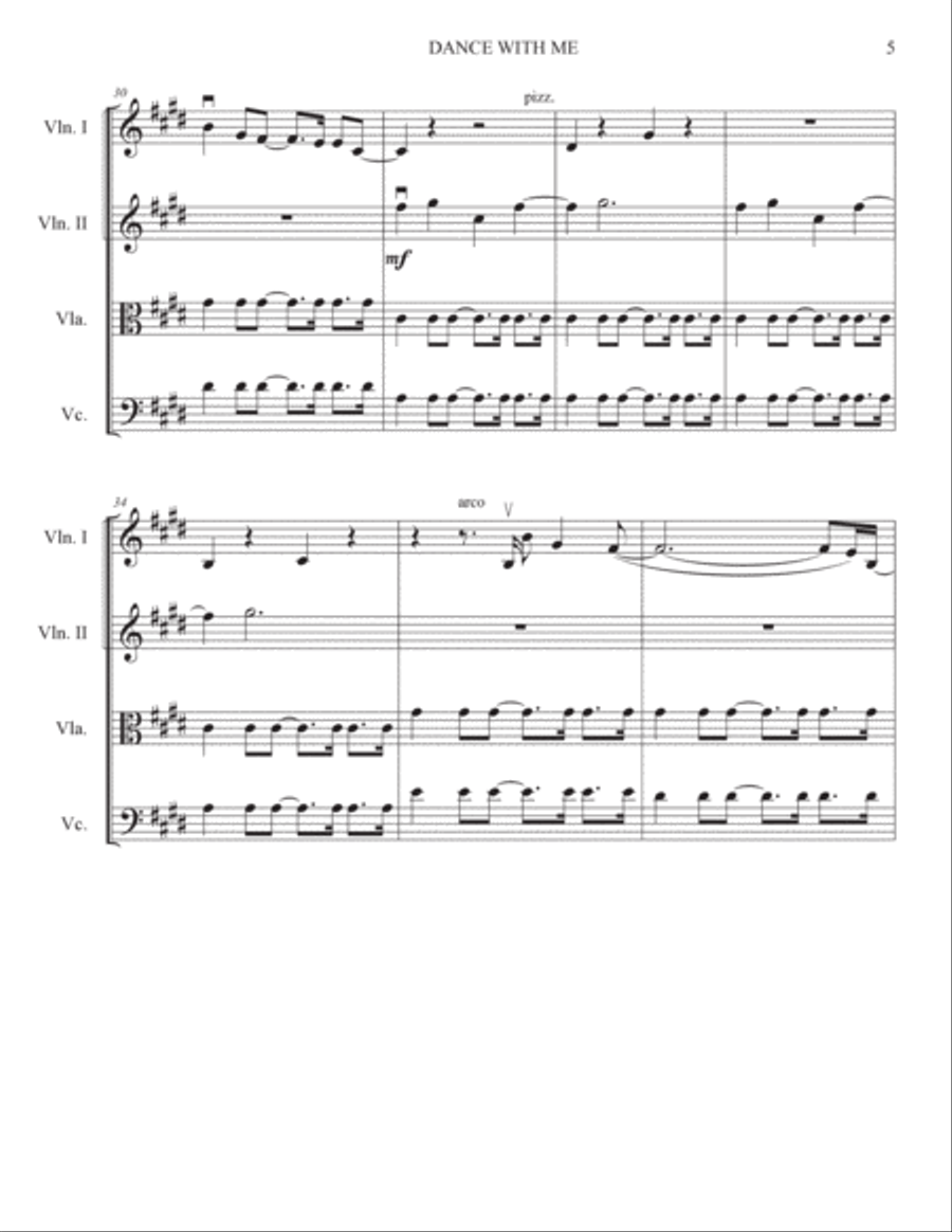 Dance With Me String Quartet scores gallery preview page 5