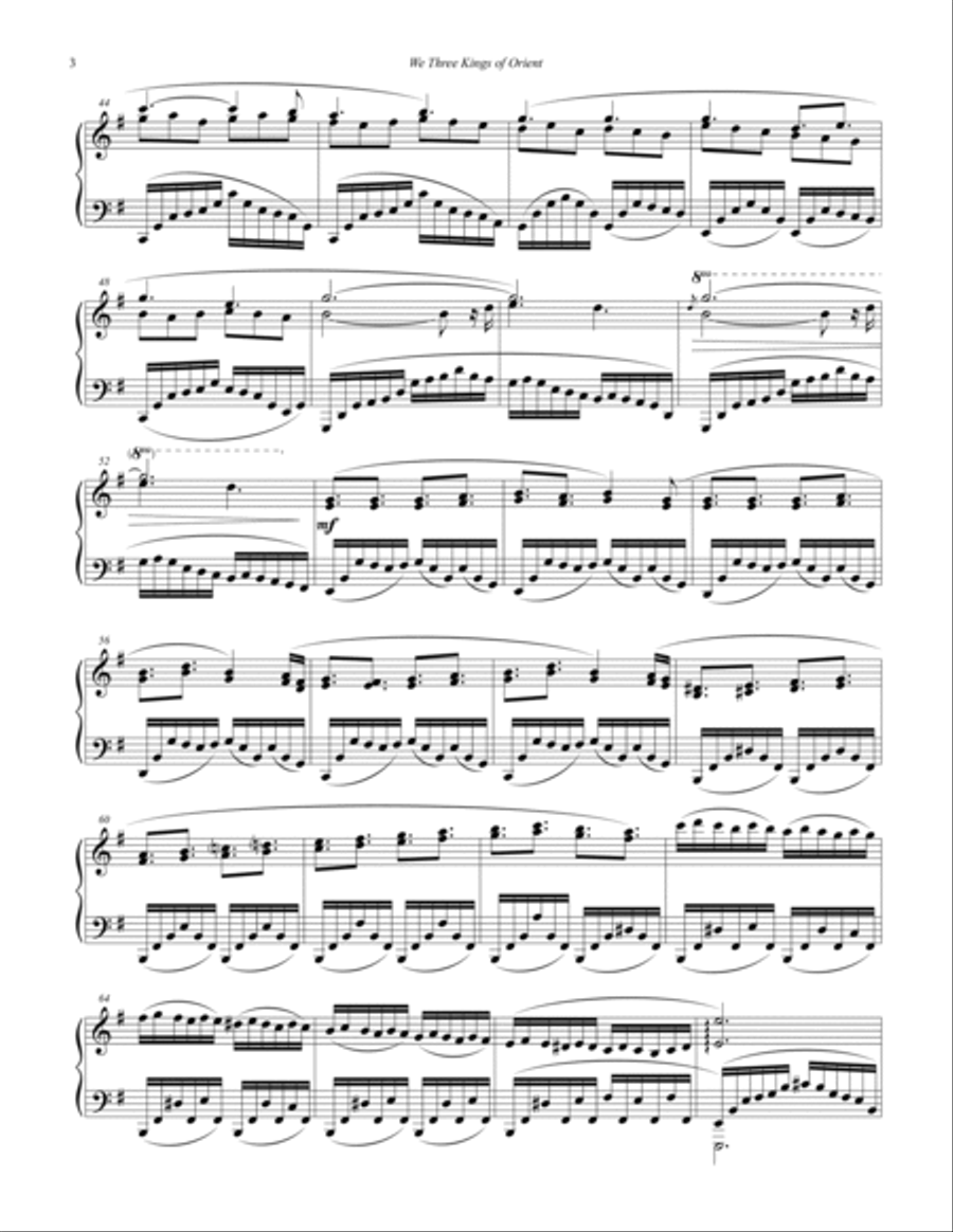 We Three Kings of Orient Are Piano Solo scores gallery preview page 4