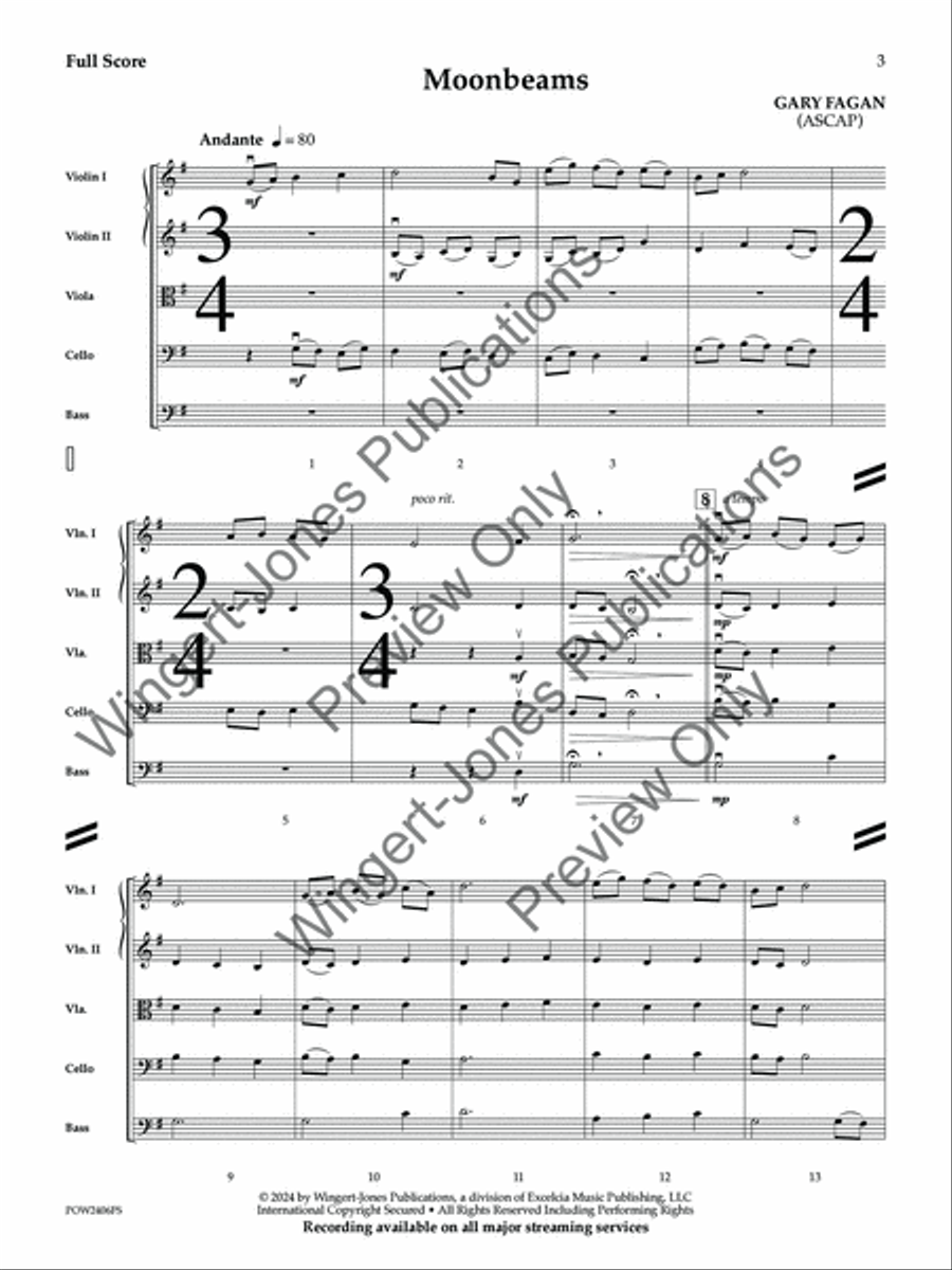 Moonbeams (Score) String Orchestra scores gallery preview page 4