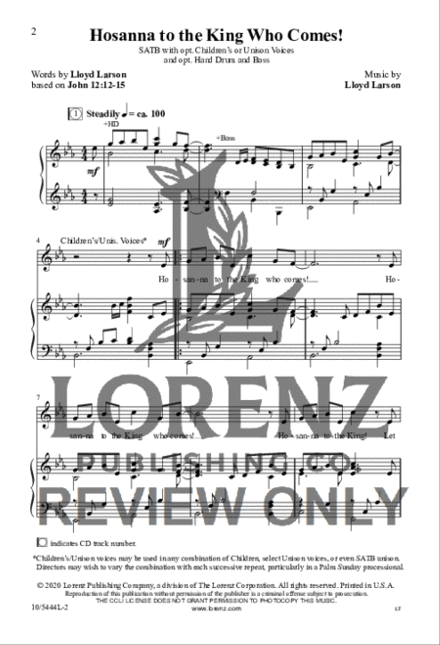 Hosanna to the King Who Comes! 4-Part scores gallery preview page 2