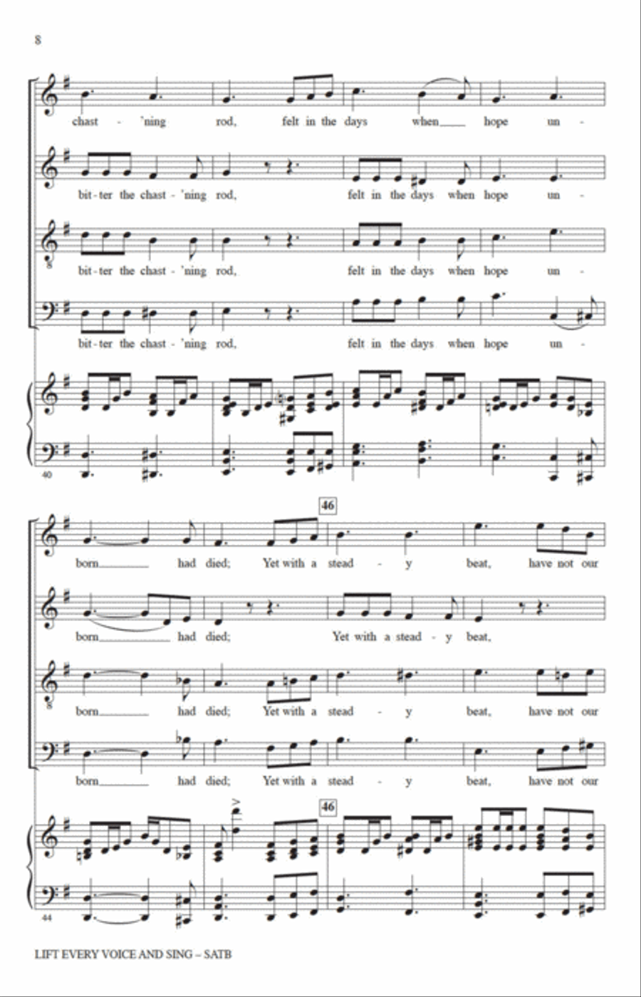 Lift Every Voice And Sing (arr. Rollo Dilworth) 4-Part scores gallery preview page 6