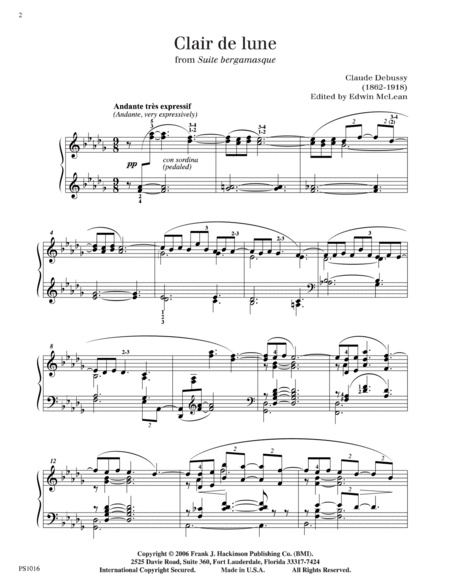 Clair de lune from Suite bergamasque